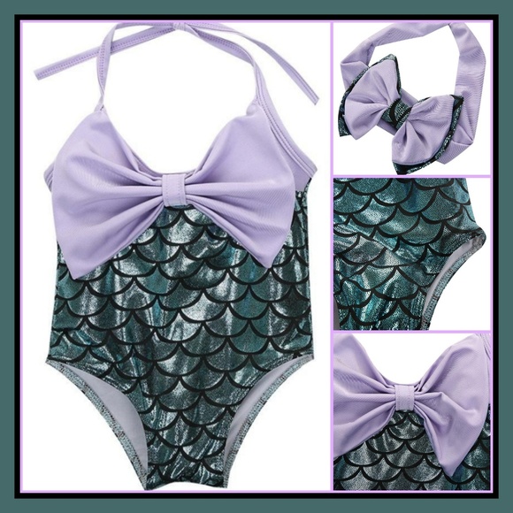 New Adorable Girls Mermaid Swimsuit! Sz 2T Left - Picture 2 of 2